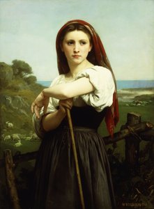 若い羊飼い;若い羊飼い、1868 作： William Adolphe Bouguereau