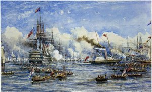 陛下の旗艦ご訪問（8月11日 作： William Adolphus Knell