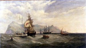 往路-マデイラ島のフンシャル・ロードに入る 作： William Adolphus Knell