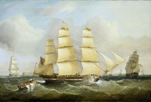 モーリー号と他の船キャンバスに油彩 作： William Adolphus Knell