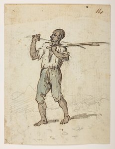 14 聖ジャゴの住人。  1792年から1794年にかけてマッカートニー卿の中国皇帝への大使館で作成された風景、海岸線、衣装、日常生活の372枚の絵のアルバムから（紙に鉛筆と水彩） 作： William Alexander