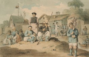 アール オブ マッカートニーのエンバシー パスを川で見守る中国人のグループ 作： William Alexander