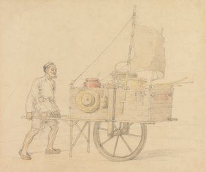 Porta-aviões chinês com seu carrinho de mão de vela