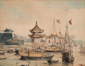 中国の情景（寺と神山） 作： William Alexander