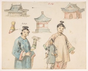 人物研究.マッカートニー卿の中国皇帝への大使館で作成された風景、海岸線、衣装、日常生活の 278 枚の図面のアルバム。 1792 年から 1794 年の間。アーティスト: アレクサンダー、ウィリアム (1767-1816) 作： William Alexander