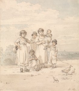 英国の子供たちのグループ: セント ポール大聖堂の遠景 作： William Alexander