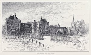 イーリー宮殿、正面（エングレーヴィング 作： William Alexander Ansted