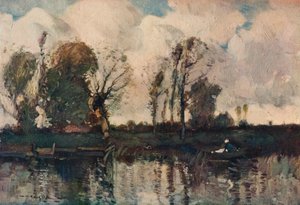 The Banks of the Loir」、1900年頃 作： William Alfred Gibson