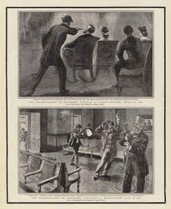 1865年4月14日、フォード劇場でのリンカーン大統領暗殺、1881年7月2日、ワシントンでのガーフィールド大統領暗殺