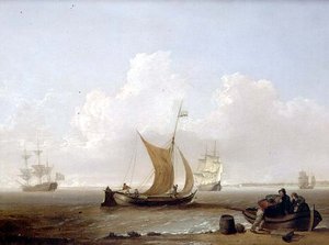 オランダ沖のオランダ製カーグなどのオランダ船 作： William Anderson