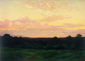 夕方、ペンシルベニア州サマセットバレー、1898年頃（キャンバスに油彩） 作： William Anderson Coffin
