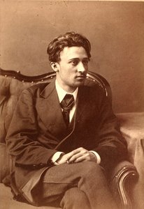 作家Vsevolod Mikhailovich Garshinの肖像（セピア写真 作： William Andreevich Carrick