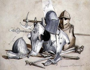 ダラムのブランスペス城にある甲冑 作： William Andrews Nesfield