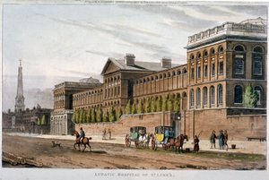 ロンドン、フィンズベリーのオールド・ストリートにある聖ルカ病院（1815年 作： William Angus
