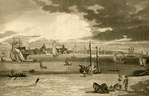 リバプールの眺め、フェリーから、ランカシャー」、1808年   作： William Angus