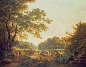 1801年、オファリー州チャールビルフォレストのクロディア川の堰のフィギュア 作： William Ashford