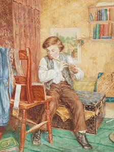 若い音楽家 (水彩) 作： William B. Bunney