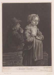 一枚のパンを持つ 2 人の孤児 教区の孤児 (オブジェクトのタイトル) 作： William Baillie