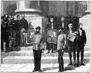1876年1月、ロンドンで女王をインドの皇后、ロンドンとして宣言したマンションハウスのヘラルド 作： William Barnes Wollen