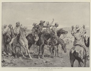 カファイア、予備の馬を抱え、遠くからの戦いを目撃
