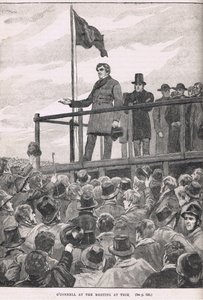 トリムでの会議でのオコンネル、カッセルの「イギリスのイラスト入りの歴史」のイラスト、1910年頃出版 作： William Barnes Wollen