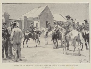 ジェイムソンとその役員の到着直後のプレトリアの刑務所の外 作： William Barnes Wollen
