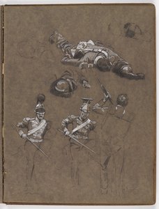 油絵のための研究、？旗：アルブヘラ、1811年5月16日？ 作： William Barnes Wollen