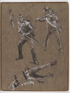 油絵のための研究、？旗：アルブヘラ、1811年5月16日？ 作： William Barnes Wollen