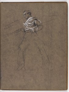 ウィリアムバーンズウォレンによる油絵の研究、旗：アルブヘラ、1811年5月16日？ 作： William Barnes Wollen