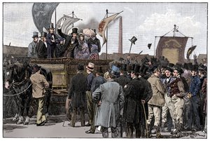 ケニントンコモンに関するチャーティストのデモ、1848年、1900年 作： William Barnes Wollen