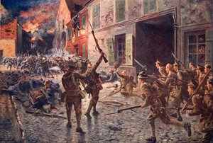 Landreciesのコールドストリームガード、1914年8月 作： William Barnes Wollen
