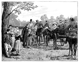 19世紀中期後半、1887年、フランス、サンジェルマンの森のフェットの女王 作： William Barnes Wollen