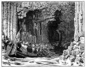 フィンガルズ洞窟への王室訪問、スタッファ、スコットランド、1847年、1900年。 作： William Barnes Wollen