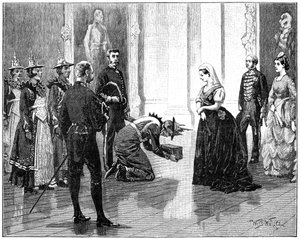 19世紀中期後半、1900年にビルマ大使館を受け入れる女王。 作： William Barnes Wollen