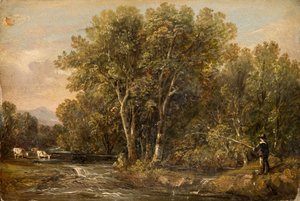 薪のある風景」1851年 作： William Bath