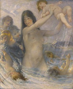 ニンフとウォーターベイビー 作： William Baxter Closson