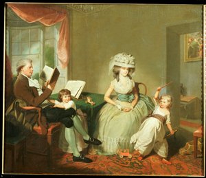 ヘイワード夫妻と子供たち、マチルダとジョージのグループ肖像、c.1789 作： William Beechey