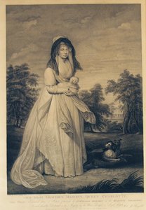 トーマス・ライダーとトーマス・ライダー・ジュニアによって刻まれた彼女の最も優雅な女王シャーロット、1804 作： William Beechey