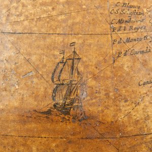 初期のイギリスの地球儀、1673年頃 作： William Berry