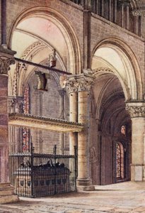 カンタベリー大聖堂、トリニティ・チャペルのエドワード黒太子の墓（カラーリトグラフ） 作： William Biscombe Gardner