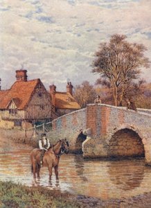 ダレント川のアインスフォード橋（カラーリトグラフ） 作： William Biscombe Gardner