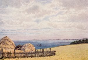 ラムズゲート側からペグウェル湾を望む（カラーリトグラフ） 作： William Biscombe Gardner