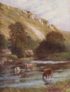 On the Wye, Upper Dale Farm, Monsal Dale (カラーリトグラフ) 作： William Biscombe Gardner