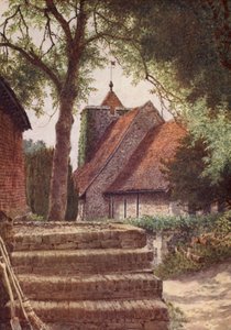 聖マーティン教会、カンタベリー（カラーリトグラフ） 作： William Biscombe Gardner