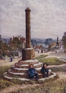 The Old Cross, Great Longstone（カラーリトグラフ版 作： William Biscombe Gardner