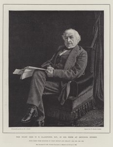 ダウニングストリートの彼の部屋で右の名誉あるWEグラッドストン、MP 作： William Biscombe Gardner
