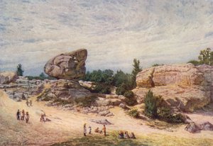 ガマ岩、ラストホール・コモン、タンブリッジ・ウェルズ（カラーリトグラフ） 作： William Biscombe Gardner