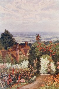 サットン・ヴァレンス、ドクターズ・ガーデンからのウィールド（カラーリトグラフ） 作： William Biscombe Gardner