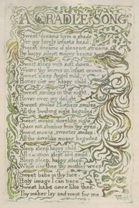 「クレードルソング」、「イノセンスの歌」のプレート25、1789年（水彩で手描きのレリーフエッチング） 作： William Blake