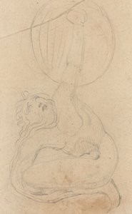 盾を持ったしゃがみ姿 [裏面] 作： William Blake